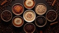 Indian coffee patterns with Masala