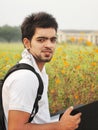 Indian College student with books. Royalty Free Stock Photo