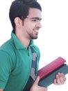 Indian College Student over white background. Royalty Free Stock Photo