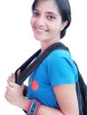 Indian College Student over white background. Royalty Free Stock Photo