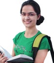 Indian College Student over white background. Royalty Free Stock Photo