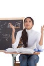 Indian college student woman studying math exam Royalty Free Stock Photo