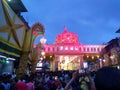 Indian college students enjoying a ganesh festival at india mainly in pune kasaba peth Royalty Free Stock Photo