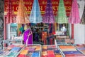 Indian colorful fabric and clothes shop