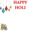 Indian Colors festival Holi ( Rangpanchmi ) Illustration art banner greeting Card