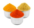 Indian Colourful Spices on White Background Royalty Free Stock Photo