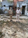 Indian cop investigating scene of crime