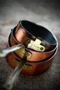 Indian Copper Pans Royalty Free Stock Photo