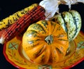 Indian corn and gourds Royalty Free Stock Photo