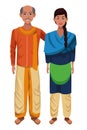 Indian couple avatar cartoon character