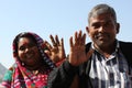 Indian couple greet