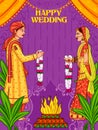 Indian couple in Jaimal wedding ceremony of India