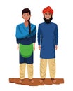 Indian couple avatar cartoon character