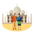 Indian couple avatar cartoon character