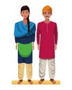 Indian couple avatar cartoon character
