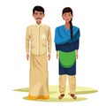 Indian couple avatar cartoon character