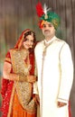 Indian couple in wedding attire Royalty Free Stock Photo