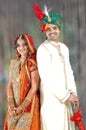 Indian couple in wedding attire Royalty Free Stock Photo