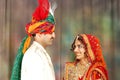 Indian couple in wedding attire