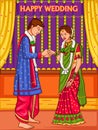 Indian couple in wedding Engagement ceremony of India Royalty Free Stock Photo