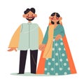 Indian couple woman and man standing and holding hands during wedding ceremony Royalty Free Stock Photo