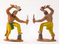 Indian cowboy mini figure model toy / Isolated white Royalty Free Stock Photo