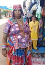 Gypsy woman on Wednesday Anjuna Flea Market. India, Goa