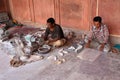 Indian Craftsmen Working at The Taj Mahal, Agra, India