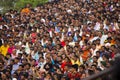 Indian crowd at border ceremony