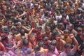 indian crowed dansing and playing holi 2024