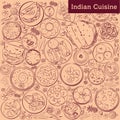 Indian cuisine. Indian food set vector illustration