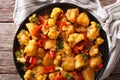 Indian cuisine: Gobi Aloo close-up on a plate. horizontal top vi