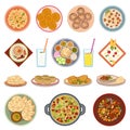 Indian cuisine icons set cartoon vector. Butter food Royalty Free Stock Photo