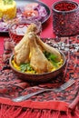 Indian cuisine: roasted chicken with rice