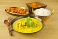 Indian Cuisune Food Meal Curry Chicken Tikka Massala Rice Naan