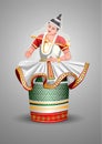 Indian cultural Manipuri classical dance performance. vector illustration design