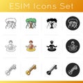 Indian culture icons set Royalty Free Stock Photo