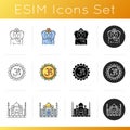 Indian culture icons set