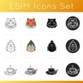 Indian culture icons set Royalty Free Stock Photo