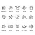 Indian culture line icons set. Editable