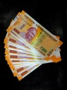 Indian currency money in black background Royalty Free Stock Photo