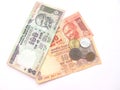 Indian Currency-Notes and Coins Royalty Free Stock Photo