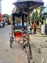 Indian cycle rickshaw is a small -scale of transport .