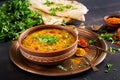 Indian dal. Traditional Indian soup lentils. Royalty Free Stock Photo