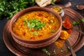 Indian dal. Traditional Indian soup lentils. Royalty Free Stock Photo
