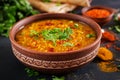 Indian dal. Traditional Indian soup lentils. Royalty Free Stock Photo