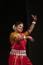 Indian Dance Form Odissi. A odissi dancer performing on stage