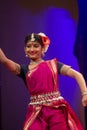 Indian Dance Odissi. A beautiful odissi dancer performing on stage