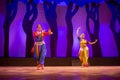 Indian Dance Odissi. Two Indian Classical odissi dancer performing at stage Royalty Free Stock Photo