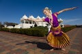 Indian Dancer by Hindu Temple